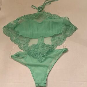 NWT VS Victoria’s Secret Mint Green Lace Teddy